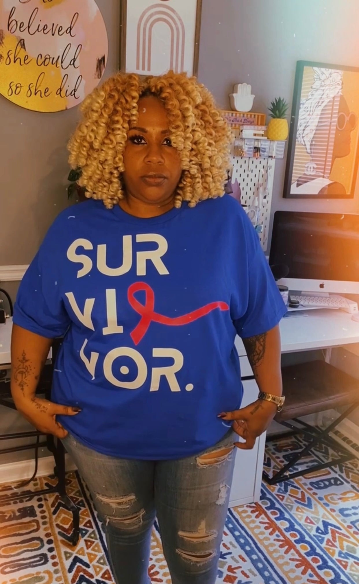 Signature Survivor Tee Blue