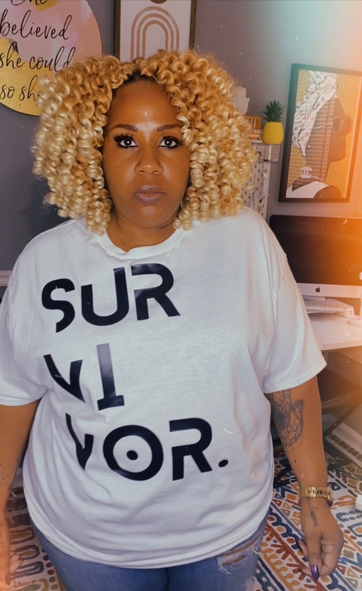 Signature Survivor Tee White